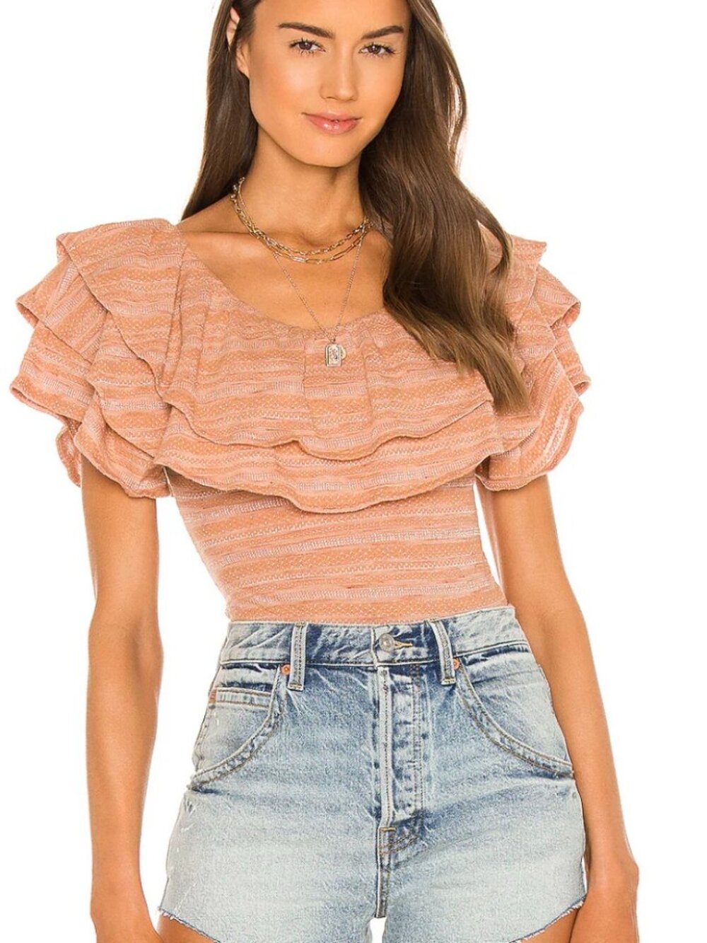 NWT Free People Heirloom Ruffle Boho Top Boho Cottagecore Ruffle Romantic XS $78